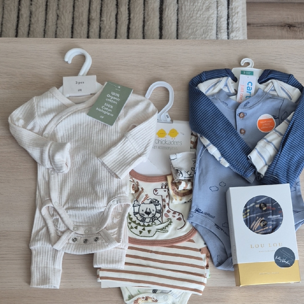 H&M Kids Matching Set in Cream, Blue, Tan